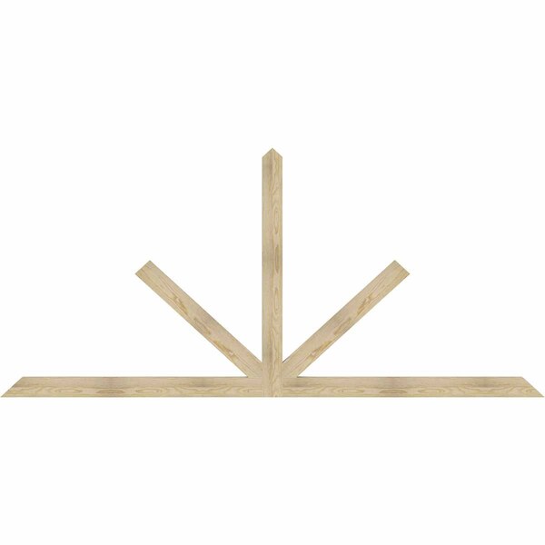 Ekena Millwork Saratoga Rough Sawn Timber Gable Bracket, Douglas Fir, 108"W x 49"H x 2"D x 4"F, 11/12 Pitch GBW108X49X0204SAR00RDF - main